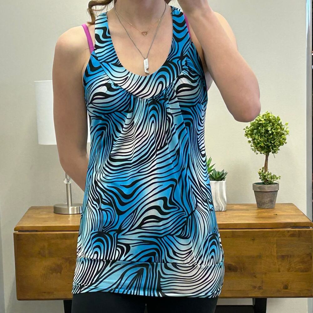 1955 Vintage Y2K Racerback Tank Blue Large EUC